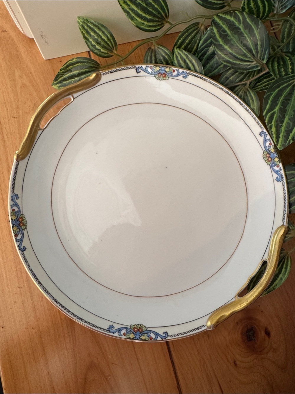Antique 1920 Noritake "Glenora" Handled Cake Plate. Morimura Wreath Mark